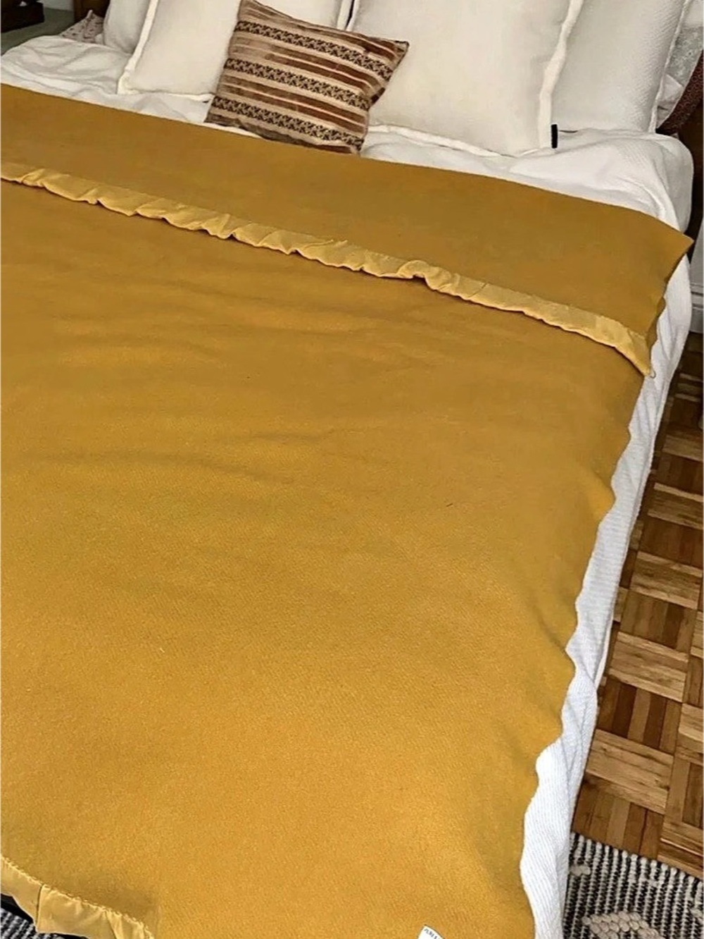 Baycrest Pure Virgin Wool Throw in mustard